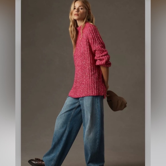 Anthropologie “Pilcro” Textured Tunic Sweater in Pink - Picture 2 of 9